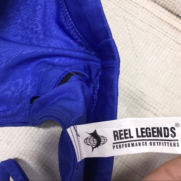 Reel Legends Swim Top Bikini Blue Medium Sport’s Bra - Picture 6 of 8